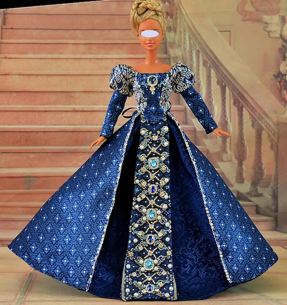 Handmade 1:6 Scale Victorian Blue Doll Dress With Faux Pearls Detail - Etsy Handmade 1:6 Scale Victorian Blue Doll Dress With Faux Pearls Detail - Etsy