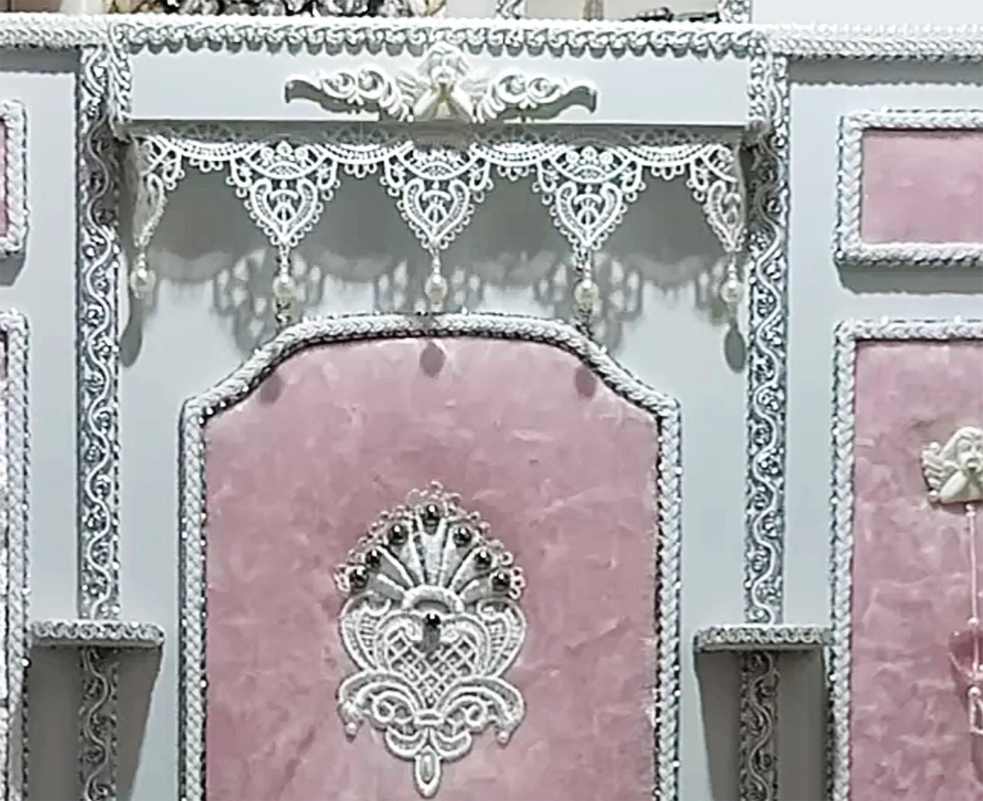 Handmade Miniature Background Board PVC Lace Wall Panel Dollhouse ...