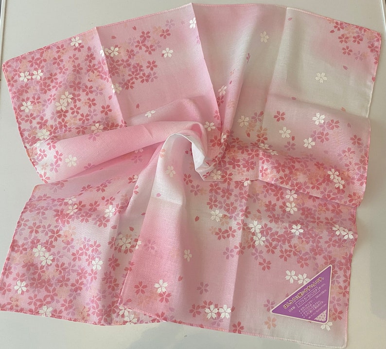 Craftuneed Premium 100% cotton Japanese flower print handkerchief Ladies Hankies multi size available Perfect gift 01 - 57X57cm cm