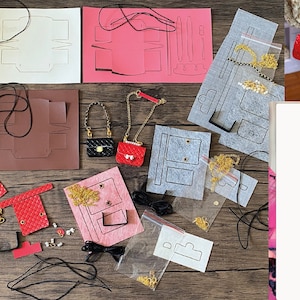 Craftuneed 1:6 Miniatur Puppe Kunstleder Handtasche Accessoires DIY Bastelset für Puppenhaus Handtasche machen