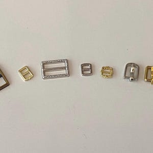 Craftuneed job lot 7pcs mini metal belt buckle accessory for doll clothes making diy 6mm - 12mm width