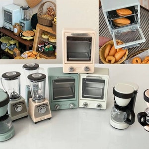 Craftuneed 1:6 miniature dollhouse bakery oven coffee maker juicer doll kitchen cafe shop props