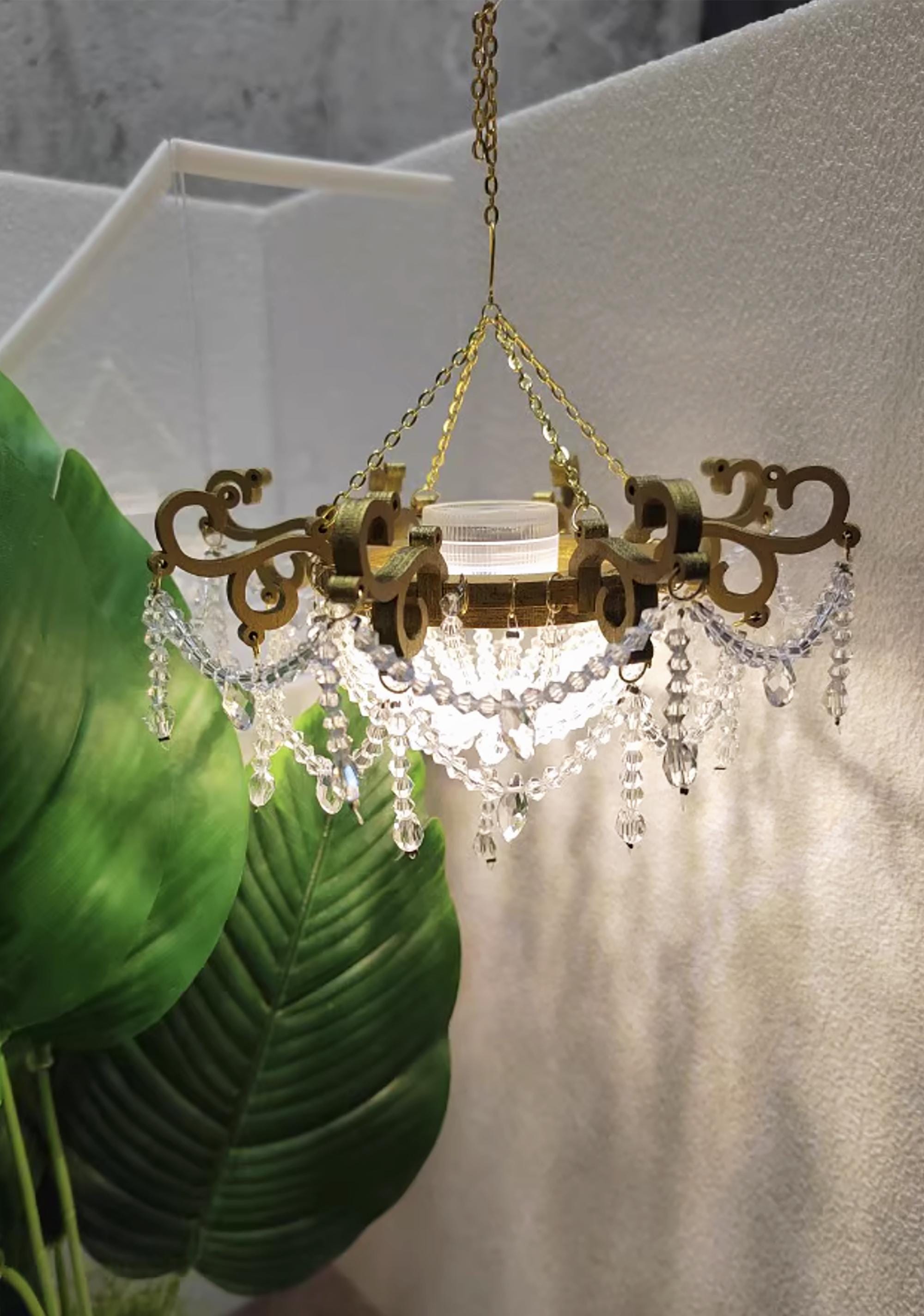 1:6スケール ミニチュアドール用 フェイククリスタルシャンデリア