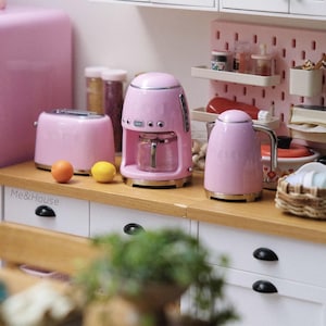 Craftuneed 1:6 Scale Set of 3 miniature dollhouse Retro Coffee Maker Kettle Toaster Doll Kitchen Appliance