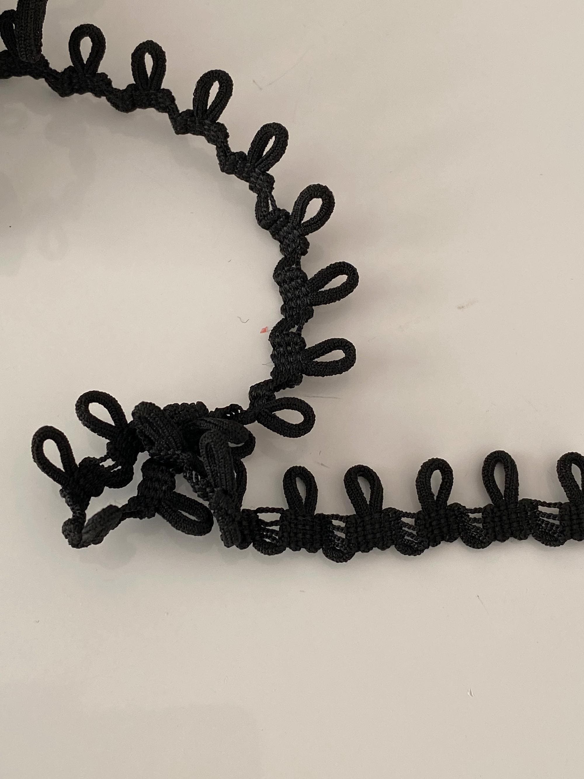 Lasing Loops 4 Meters Black Cotton Bridal Sewing Corset Lacing Elastic Button Loops ...