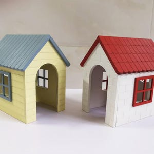 Craftuneed 1:6 scale Dollhouse Dog House Miniature Pet Kennel For Fashion Doll Accessory Handmade