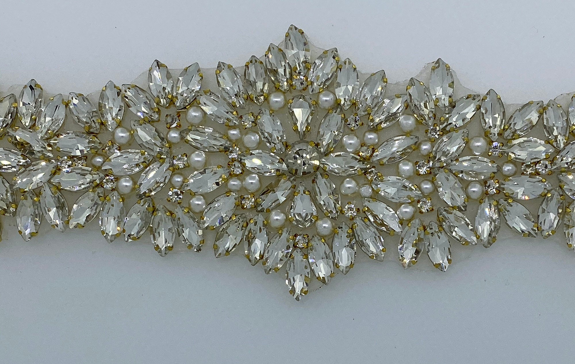 Rhinestones Embellishment Motif Patch Sew on or Glue on Beads Etsy UK