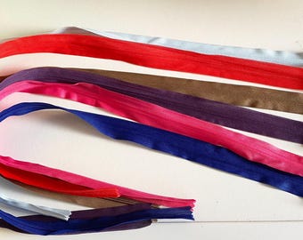 6 cremalleras invisibles de colores, 60 cm de largo