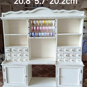 Dollhouse Miniature Sewing Cabinet with Accessories - 1:12 Scale