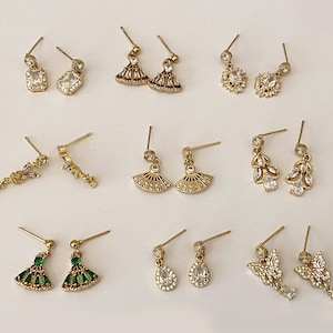 1:6 miniature handmade doll earrings dollhouse jewellery faux diamonds earring accessory