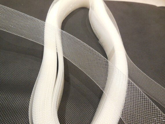 5cm Wide White Crinoline horse hair braid flexible sinamay millinery hat trim.