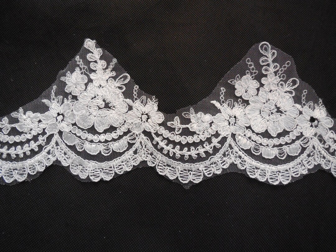 Tissu en dentelle brodée florale, tulle pour accessoires de vêtements de mariage, voiles, robes, loisirs créatifs, décoration vintage (style A