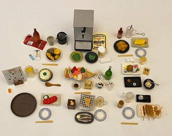 Craftuneed 1:6 miniature dollhouse mini assorted Japanese restaurant sushi food and drink props