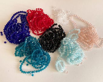 1500 cuentas bicono acrílicas de 4 mm: azul real, rojo, negro y más