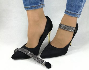 Detachable double clip shoe straps for flats, heels and wedges LUCYCLIP