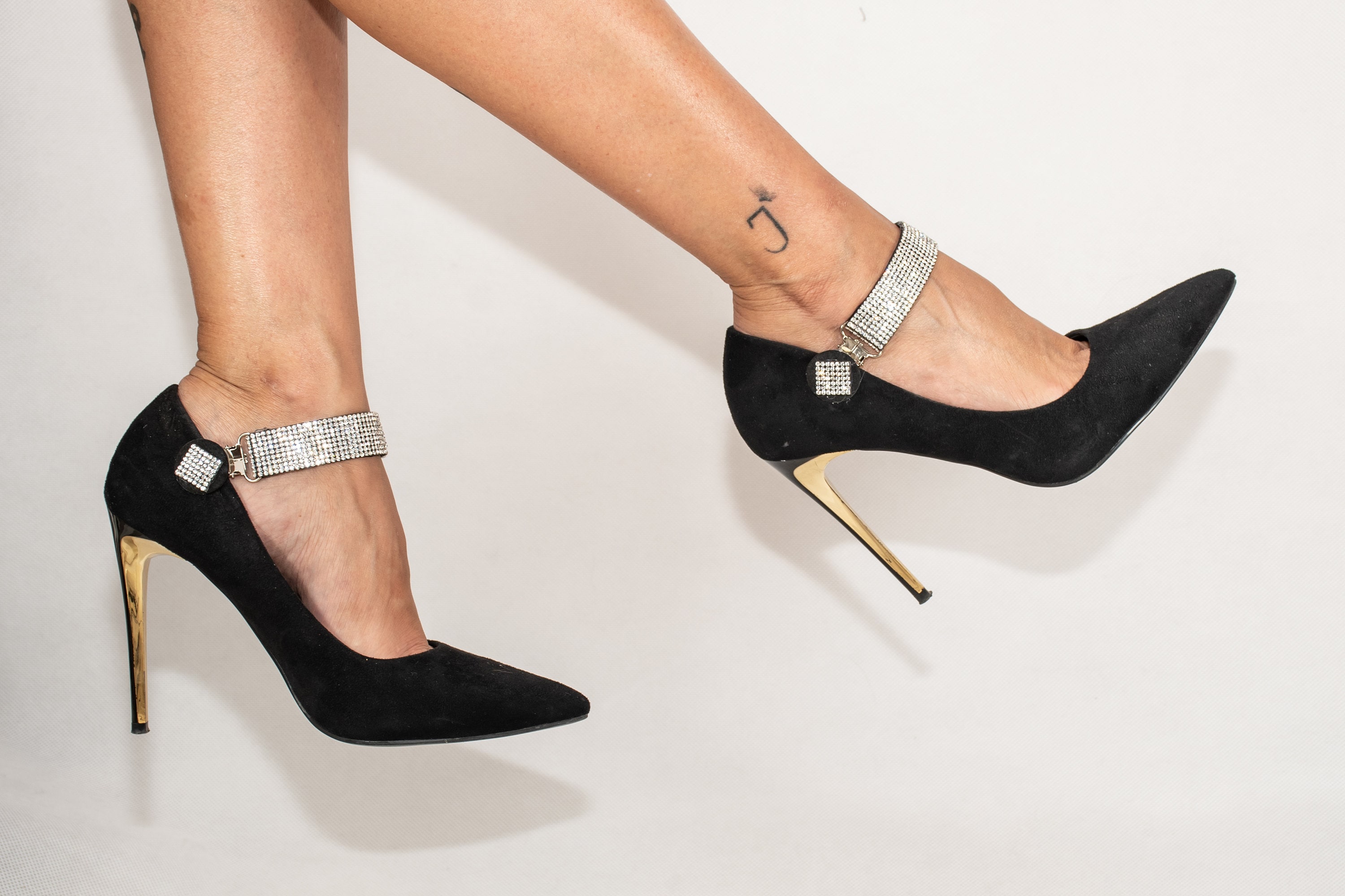 Detachable double clip shoe straps for flats, heels and wedges LUCYCLIP
