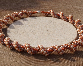 Necklace in terracotta