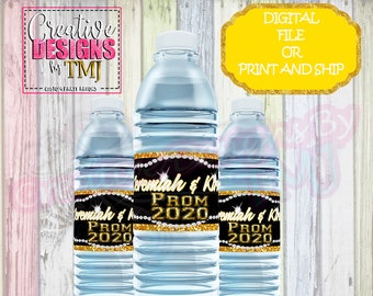 PROM SENDOFF Favors Prom Water Bottle Labels Prom Party Favors Wedding Favor Prom Chip Bag Favor Water Bottle Labels Juice Fruit Snacks