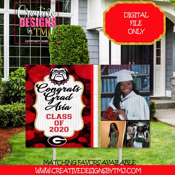 RED and BLACK GRADUATION Lawn Sign College Graduation Lawn Sign Customized Graduation Sign Class of 2022 Graduate Sign 2022
