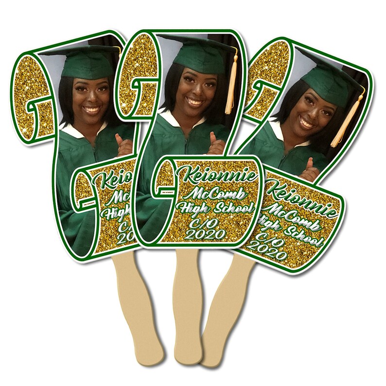 graduation-scroll-fans-graduation-favors-grad-fan-custom-fan-etsy