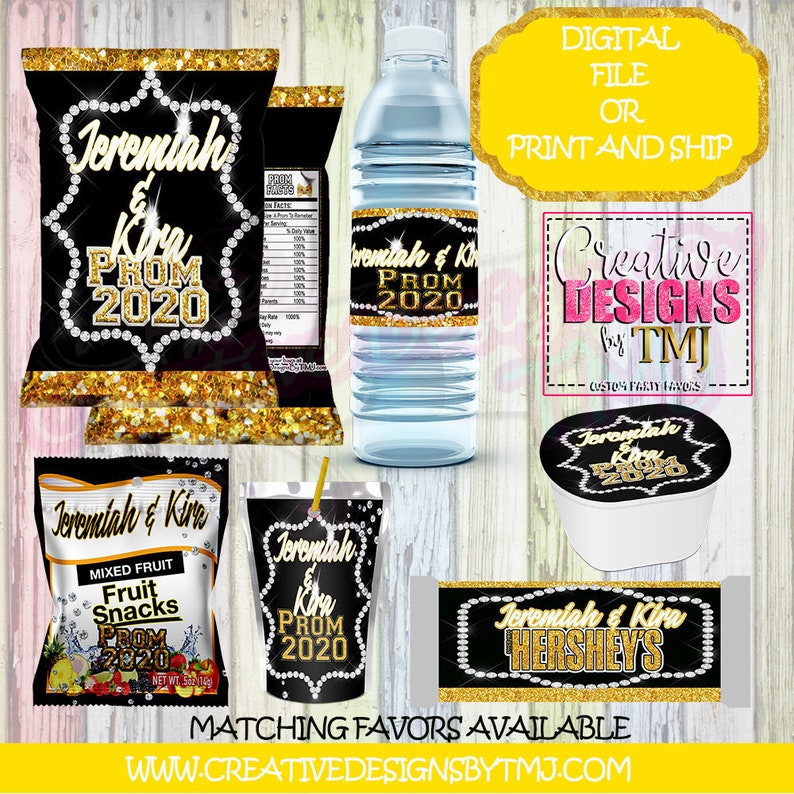 PROM SENDOFF Favors Prom Water Bottle Labels Prom Party Favors Etsy