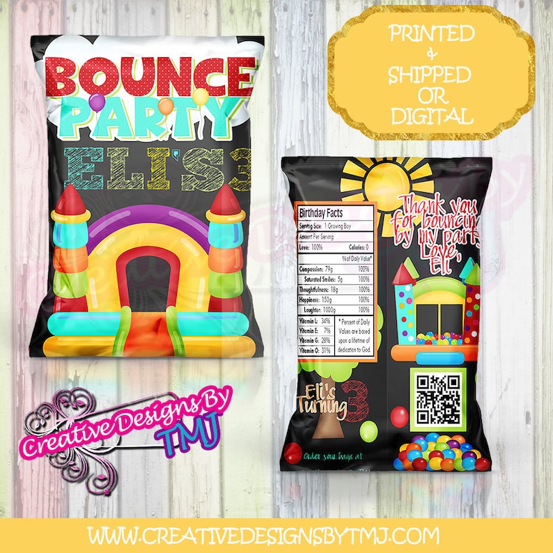 Bounce House Chip Bag Bounce House Chip Bag Custom Chipbag Boy Chipbag Jump House Bags Cute Bags Bounce House Chip Bag Bouncy House Bags image 1