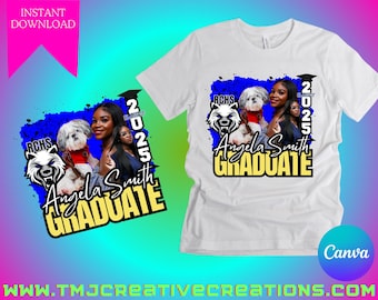 Editable Graduation Shirt Template: Class of 2026 Canva Design (Digital Download)