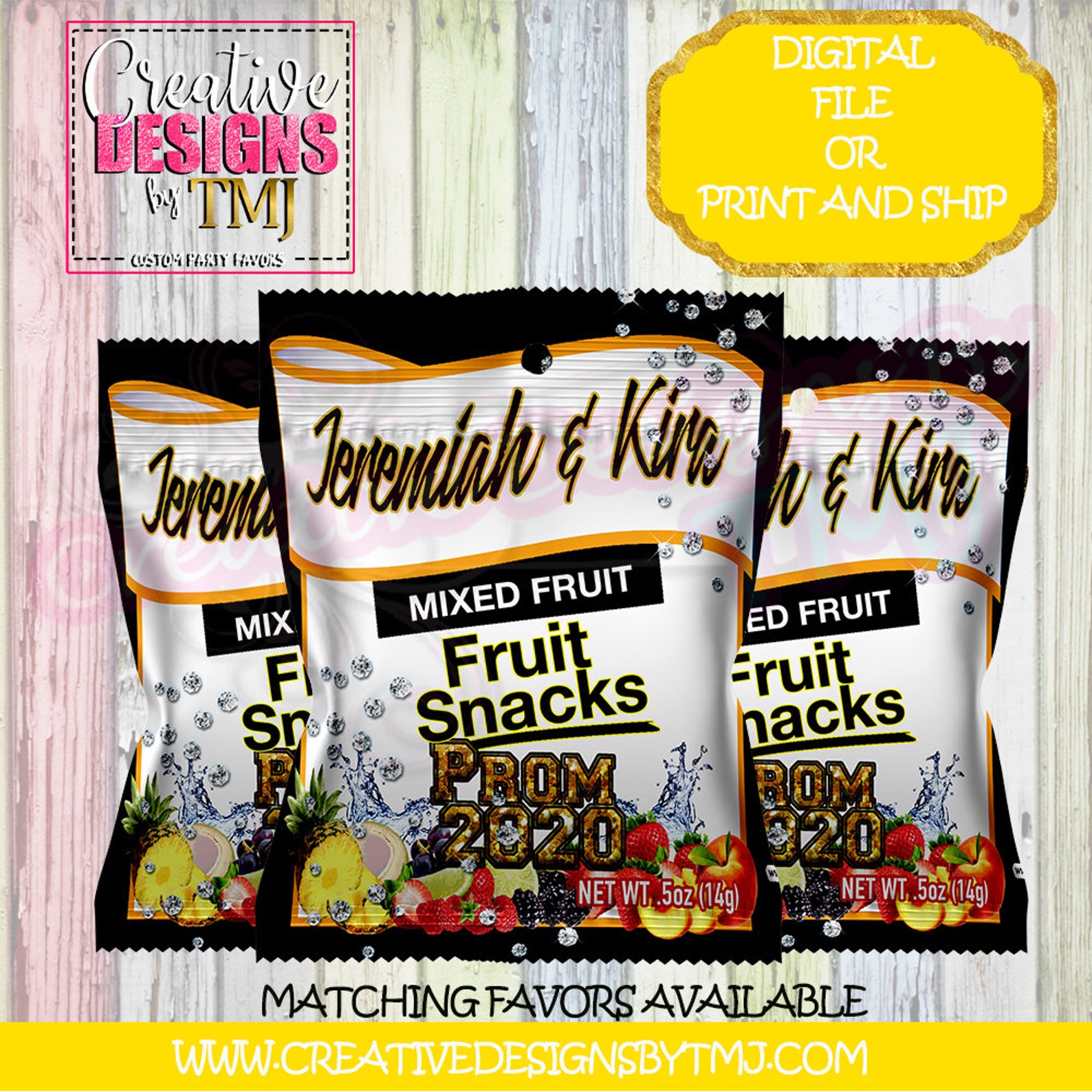 PROM SENDOFF Favors Prom Chip Bag Prom Party Favors Wedding Etsy