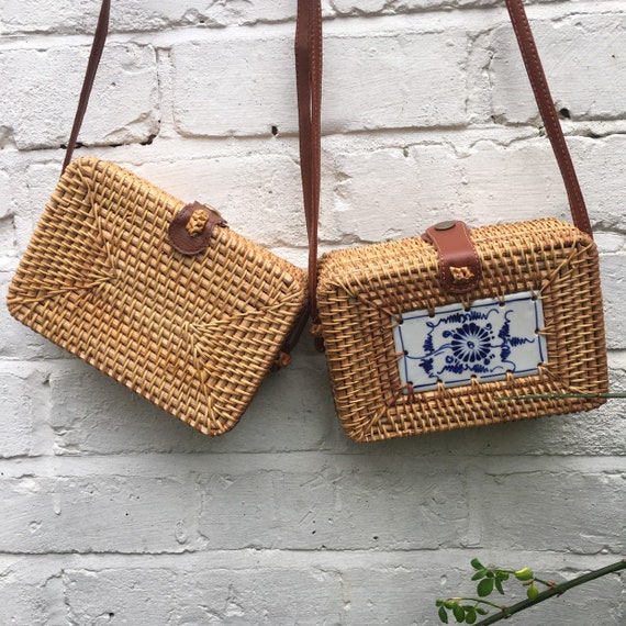 vegan rattan bag