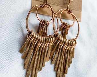 Art-Deco-Ohrringe (Bronze + Kupfer)