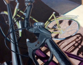 Ölgemälde Fahrrad Rack