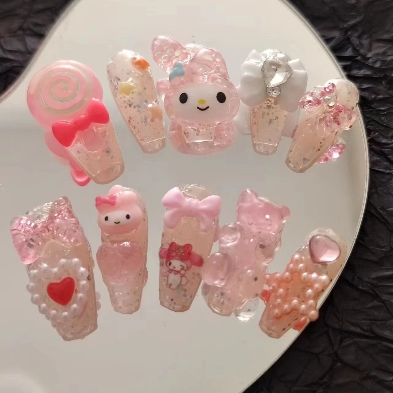 2022 Trendy Nail Charms Lollipop Nail Supplies Bear Cat Beauty