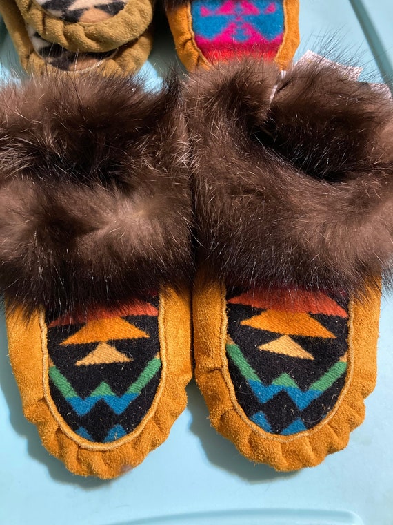 Fur moccasins on sale