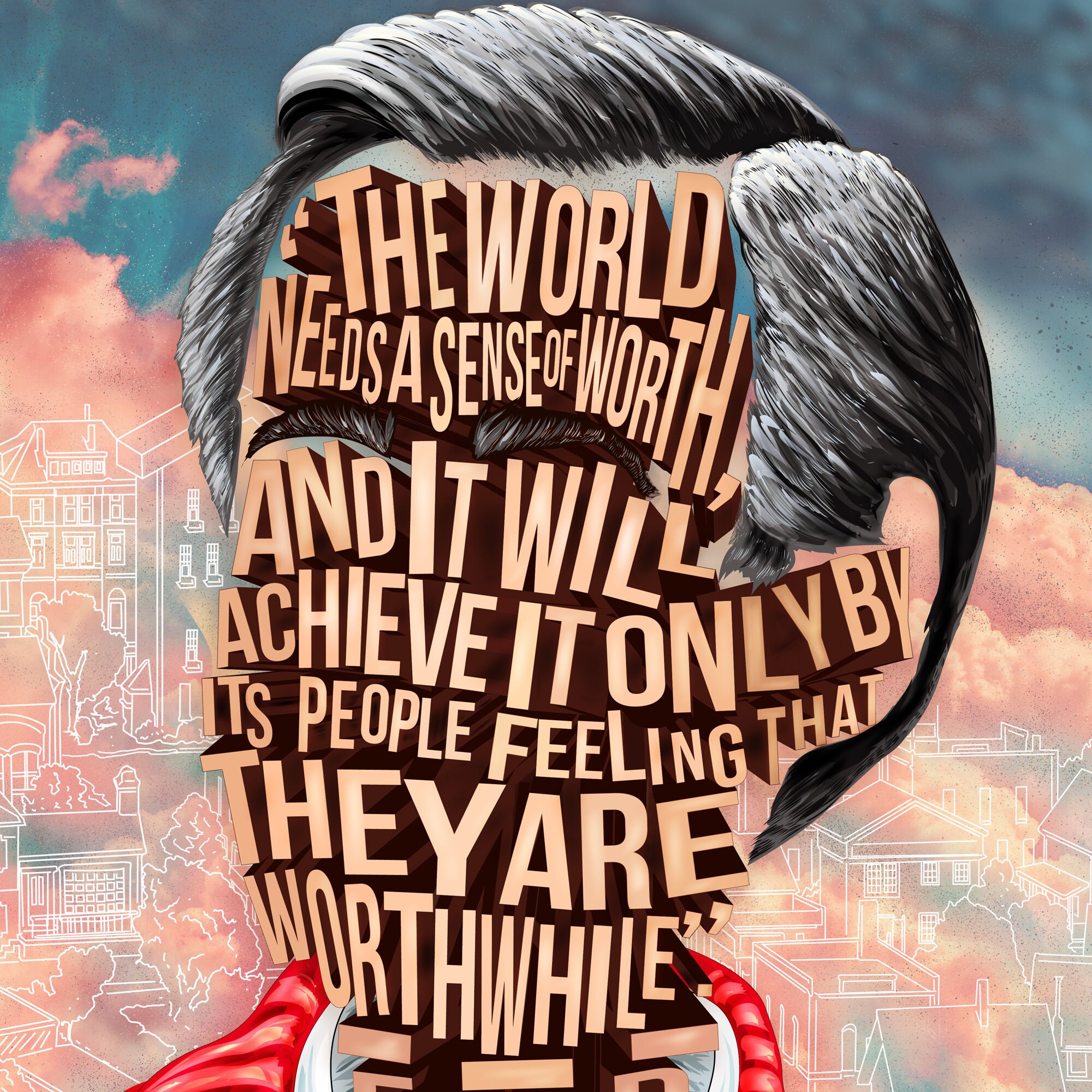Fred mr Rogers Print Typography and Illustration - Etsy