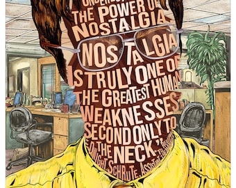 Dwight Schrute Famous Hair Lines print, typography and illustration mix, fan art, 12 x 16", unique poster, The Office (US) fandom gift