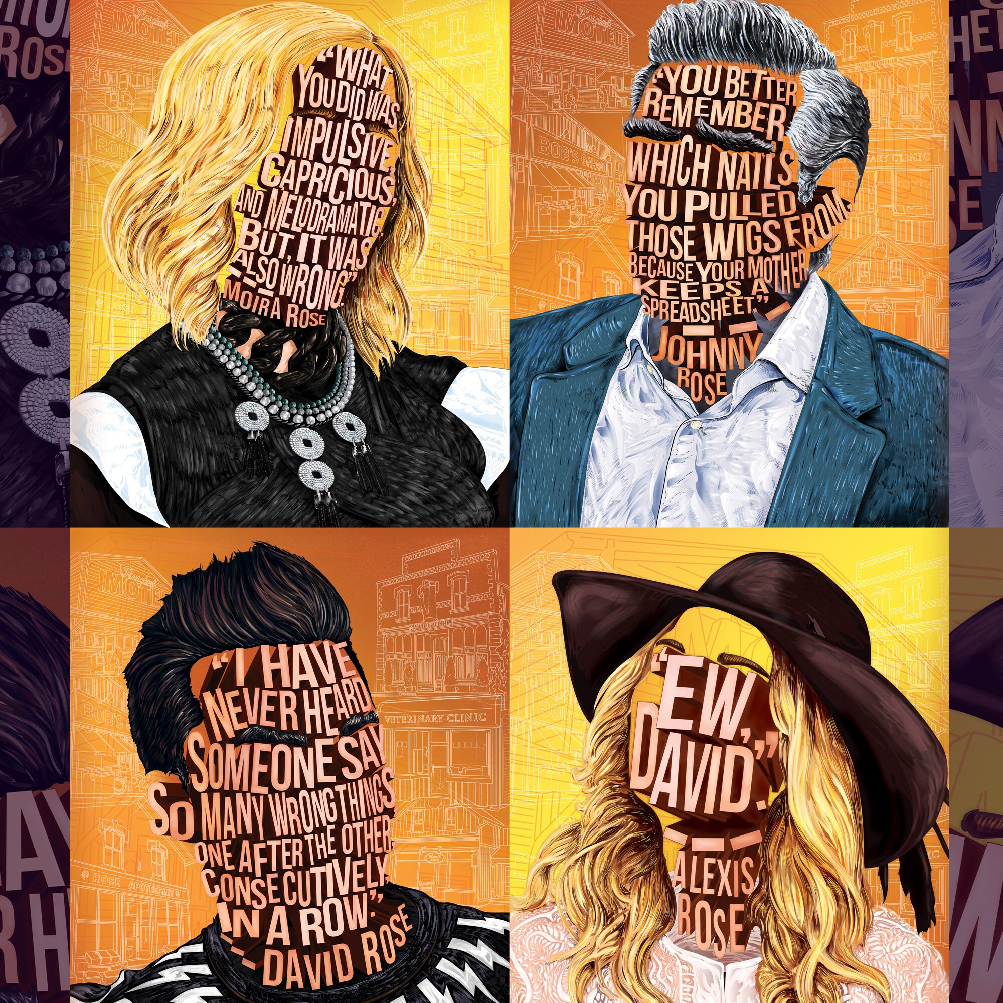 Schitt's Creek Family Famous Hair Lines print typography Etsy