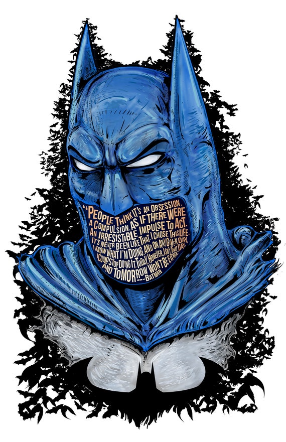 Batman / Bruce Wayne Famous Hair Lines Print Typography and - Etsy