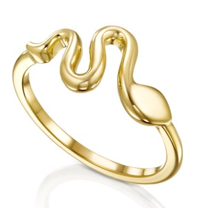 Solid Gold Snake Ring,