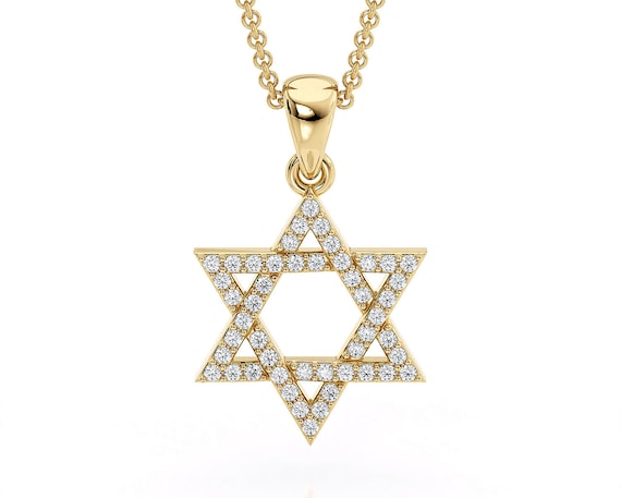 Opal Star of David Necklace - Blue