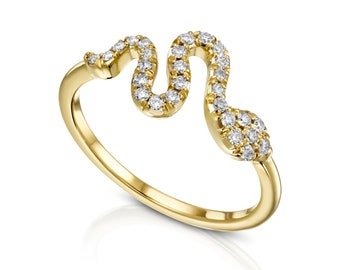 Diamond Snake Ring set with 28 Diamonds