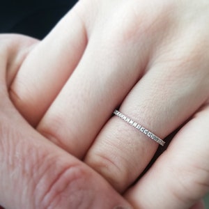 Diamond Full Eternity Band ring, 14k Micro Pave Gold Full Eternity Diamond Wedding Band