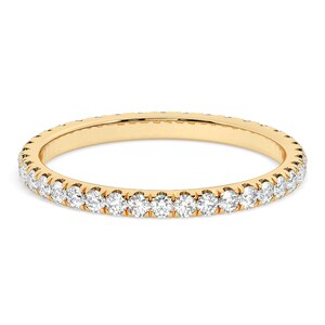 Diamond Full Eternity Band ring / 14k Gold Diamond Micro Pave Full Eternity Wedding Band Set With 1.5mm Diamonds