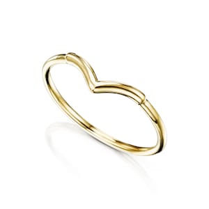 Gold Chevron Ring, Solid Gold V ring