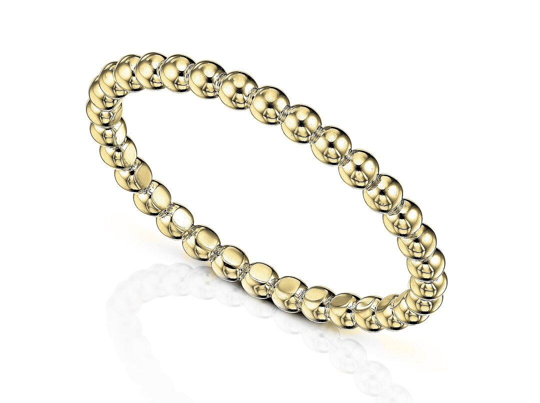 Classic Gold 2.5mm Beaded Disc Ring main image 0