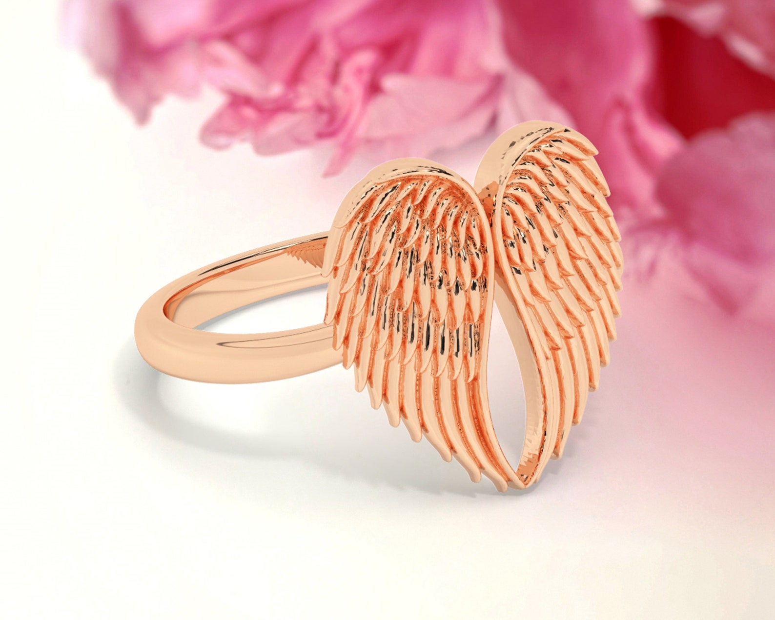 14k Gold Angel Wings Ring / Solid Gold Statement Ring - Etsy Canada
