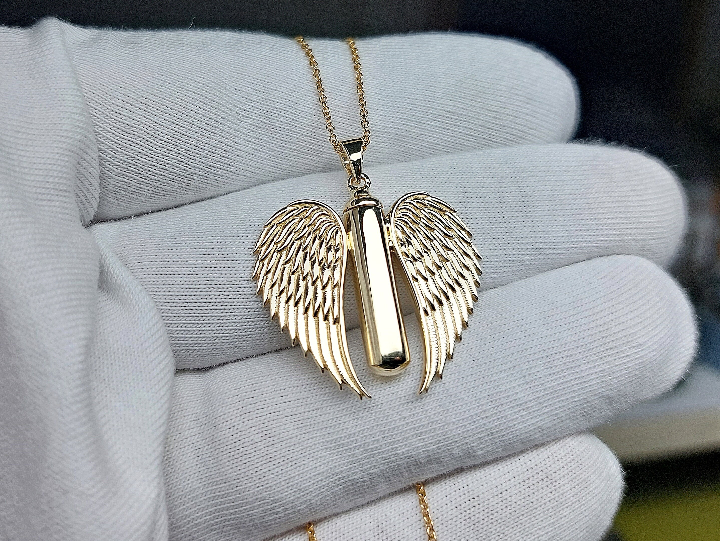 Gold 14k Gold Gold Urn Necklace 14k 14kt Solid Yellow Gold Urn Or