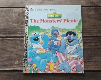 The Monster's Picnic, Sesame Street, vintage Little Golden Book