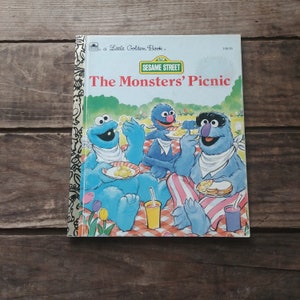 Das Monster Picknick, Sesamstraße, Vintage kleine Goldene Buch