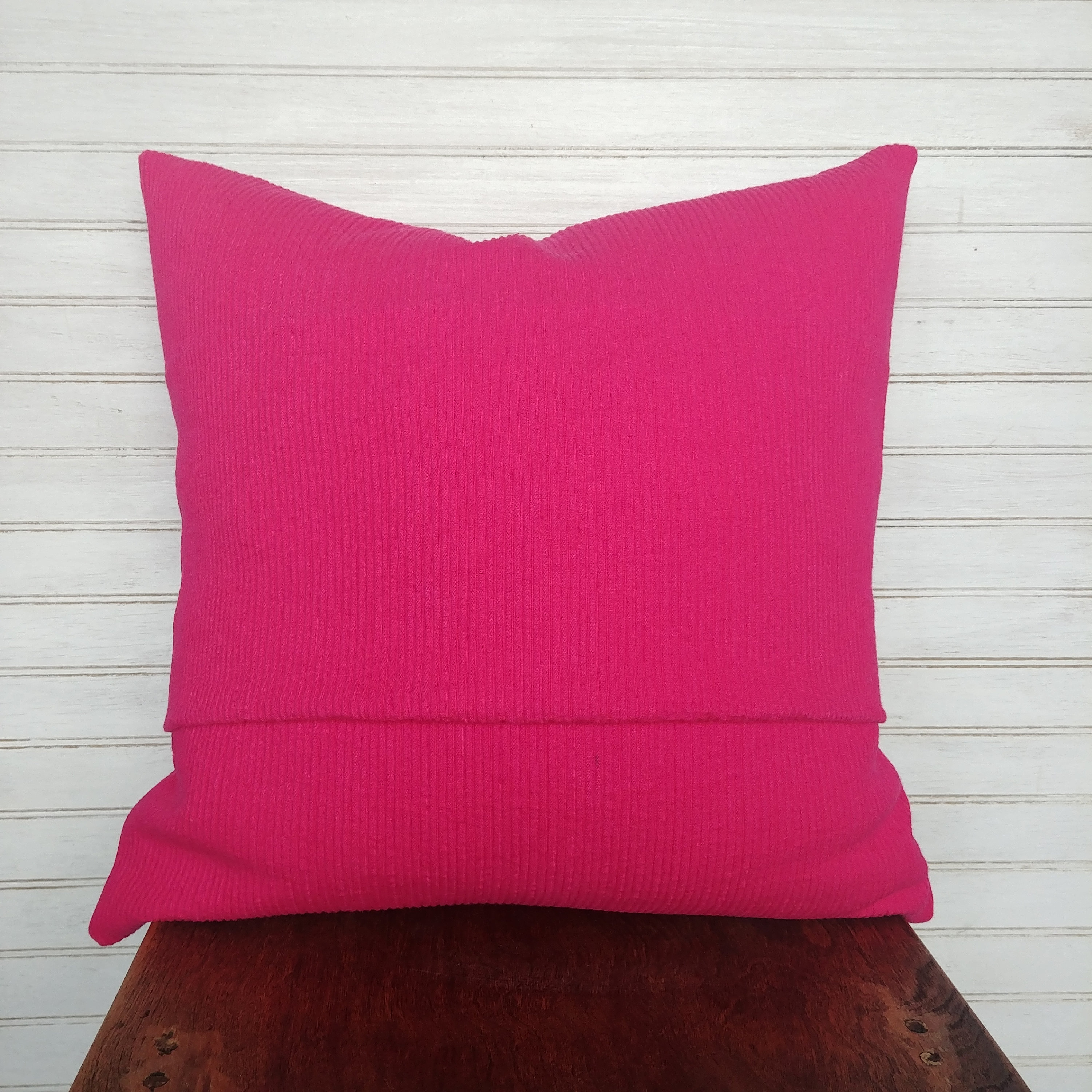 Hot Pink Pillow Cover With Ribbed Texture deep pink cushion Etsy