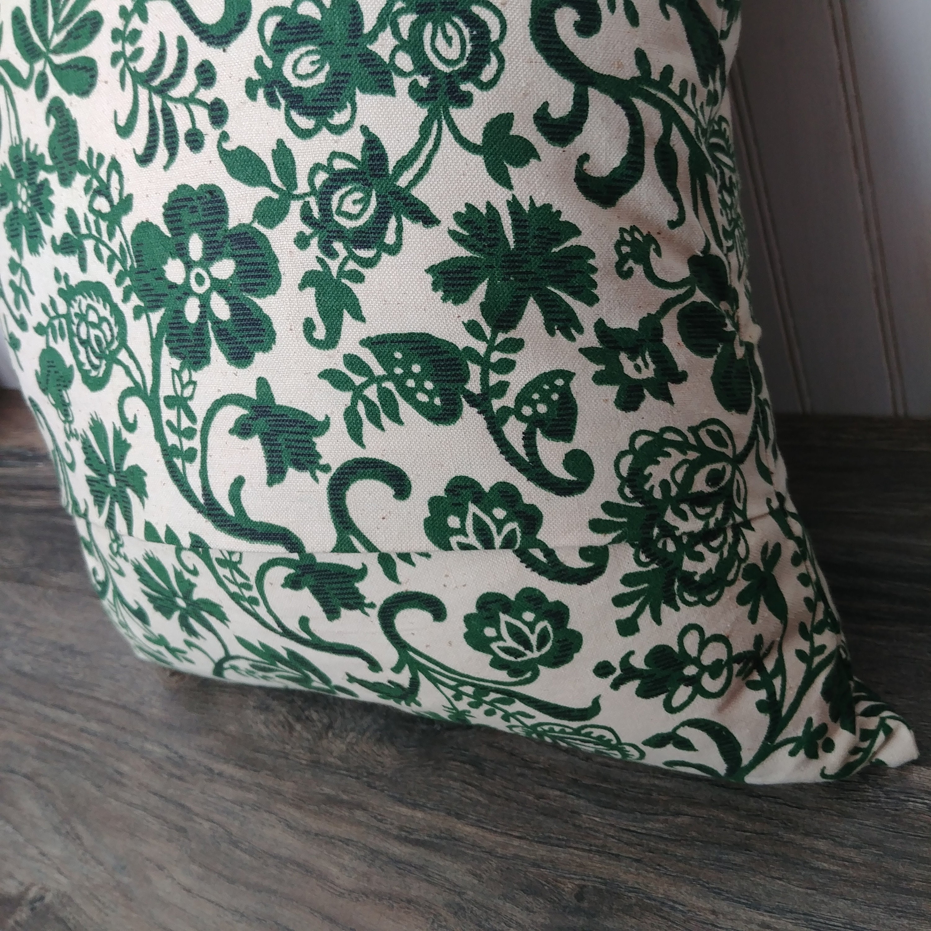 Dark Green Floral Pillow Cover Forest Green Hunter Green Etsy